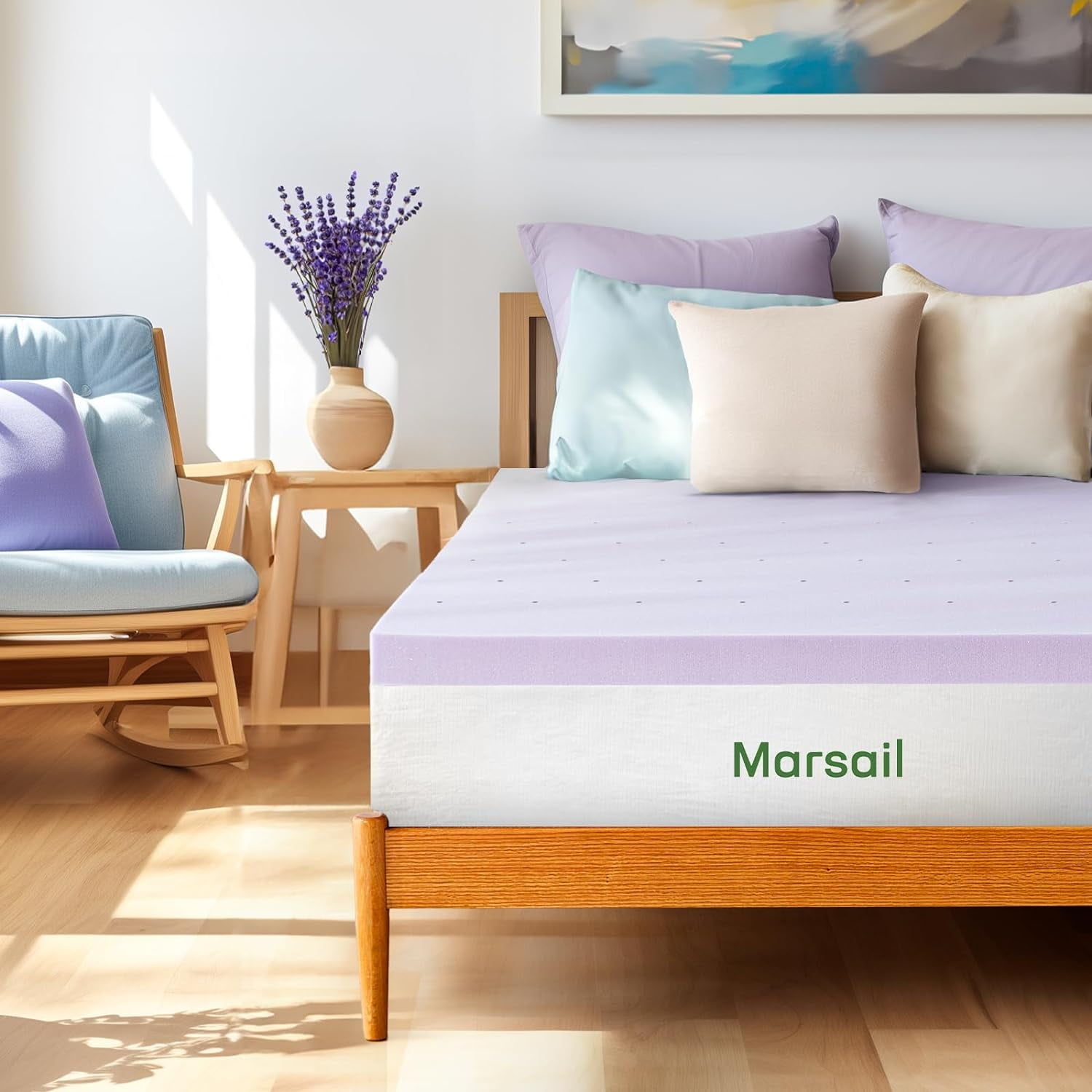 Marsail Twin Size Memory Foam Mattress Topper, 3 Inch Cooling Gel