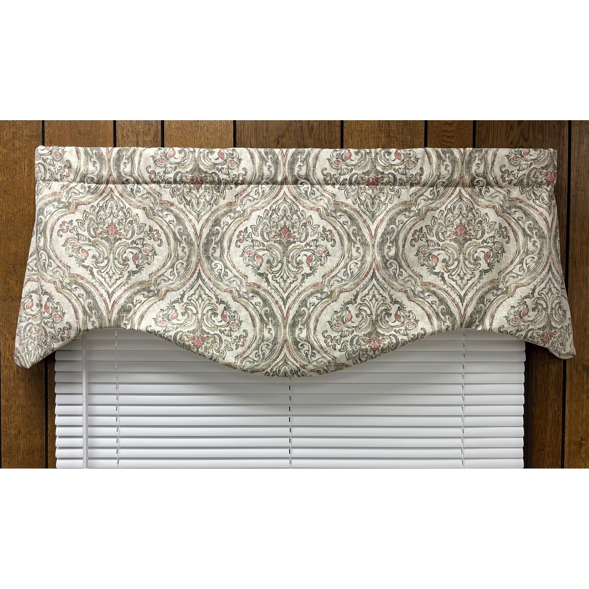 Marsala Medallion Pink and Beige Cotton Valance