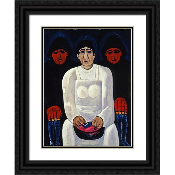 Marsden Hartley 15x18 Black Ornate Wood Framed Double Matted Museum Art Print Titled - The Lost Felice (circa 1939)