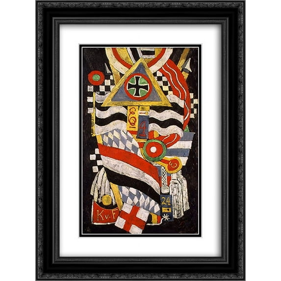 Marsden Hartley 2x Matted 18x24 Black Ornate Framed Art Print 'Portrait of a German Officer'