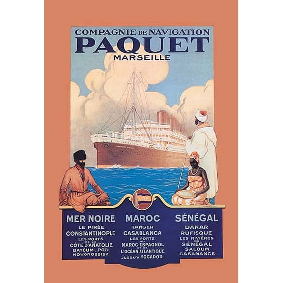 Marseille Cruise Package: Black Sea-Morocco-Senegal Fine art canvas print (20" x 30")