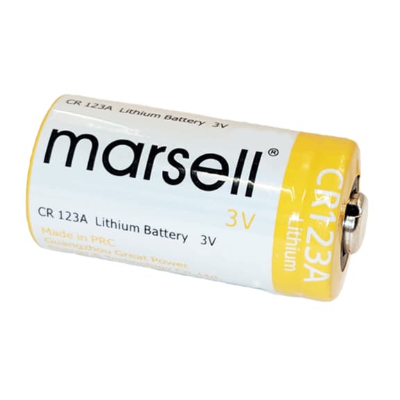 Marsell CR123A (non-rechargeable) Lithium Battery - 3V 1500mAh Replacement for ADI 2500 battery -10 Year Shelf-Life (qty of 1)