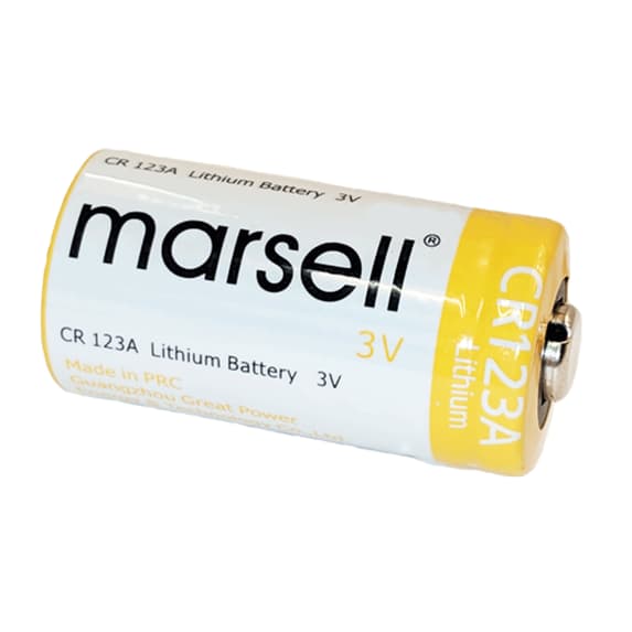 Marsell CR123A (non-rechargeable) Lithium Battery - 3V 1500mAh Replacement for Invivo 1600 battery -10 Year Shelf-Life (qty of 1)