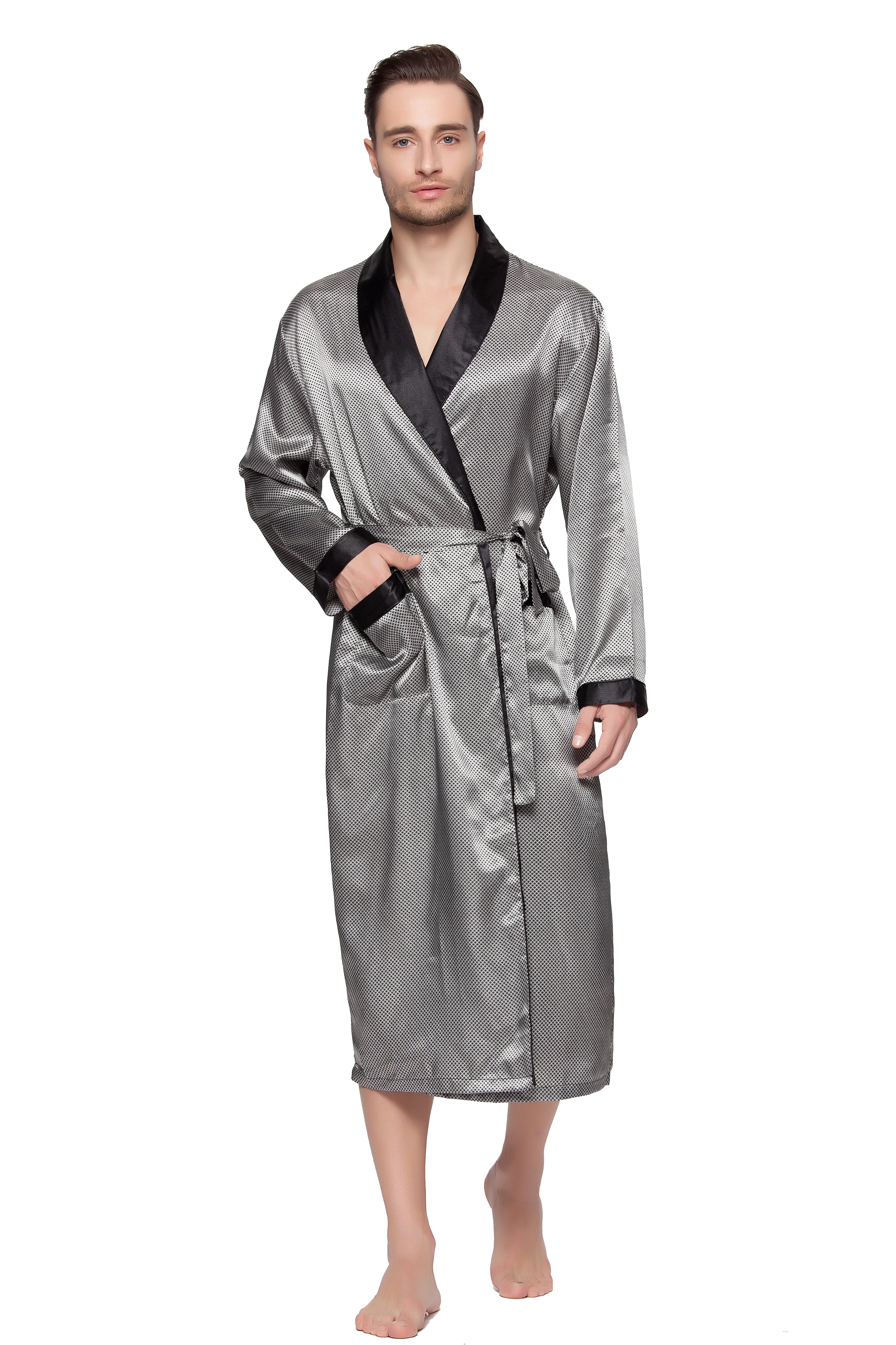 Marsgoo Mens Silky Satin Lounge Robe - Walmart.com