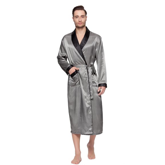 Marsgoo Mens Silky Satin Lounge Robe