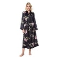 thumbnail image 1 of Marsgoo Women's Long Classic Satin Kimono Lounge Robe(Black Aop,Small), 1 of 1