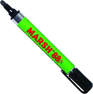 Marsh 88fx Metal Paint Markers, Valve Marker Permanent Ink Marker, Box of 12 Black