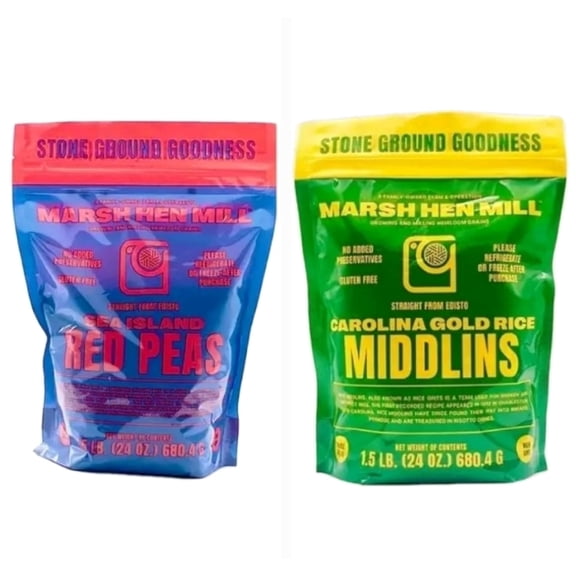 Marsh Hen Mill Sea Island Red Peas & Carolina Gold Rice Middlins Bundle