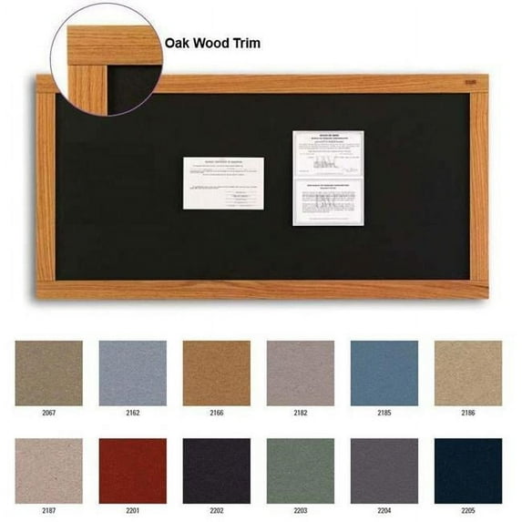 Marsh Industries AP-412-7500-2187 Plas-Cork 48X144 Oak Wood Trim Bulletin Board - Forbo 2187
