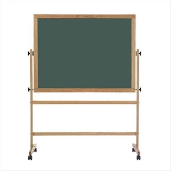 Marsh Industries Rw-46B-K5K5 48X72 Oak Wood Trim Porcelain Chalkboard Both Sides Reversible - Green