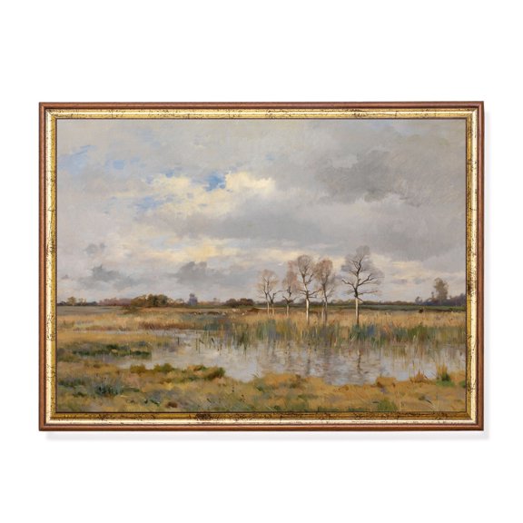 Marsh Landscape 19th Century Countryside Print Poster, Size 8x12 UNFFRAMED F03.1.7l1180