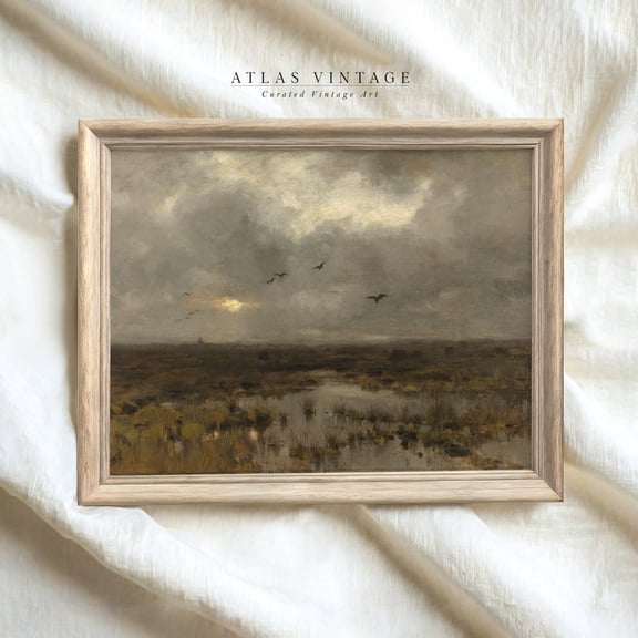 Marsh Landscape Wall Art Print Moody Cottagecore Decor