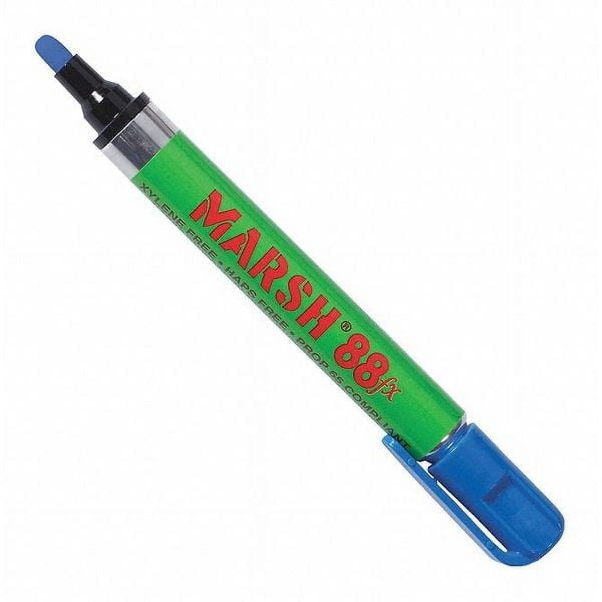 BOX USA BMK110BE Marsh 88FX Metal Paint Markers - Blue, Pack Of 12, Permanent On Glass, Metal, Plastic