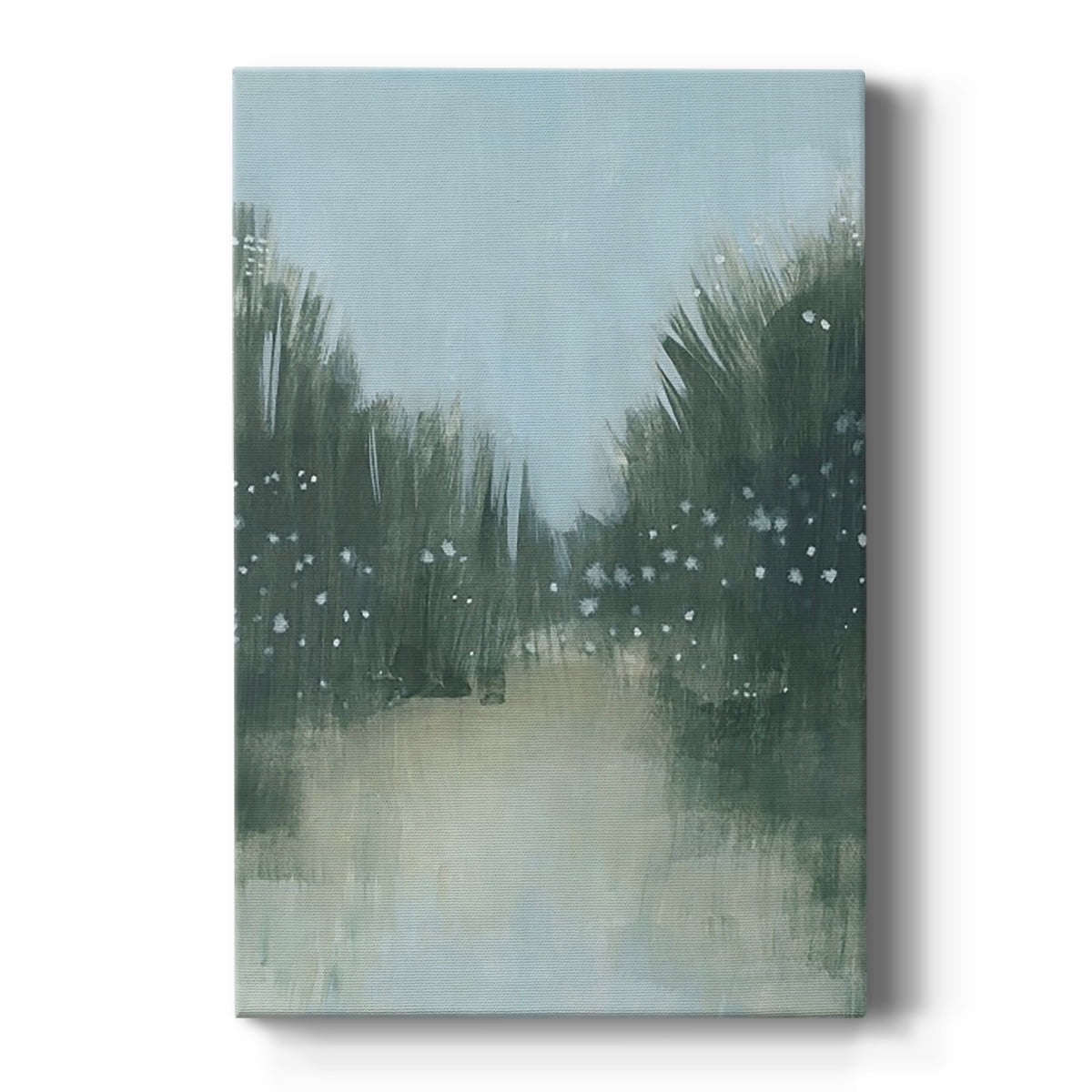 Tranquil Pathway Green and Blue Canvas Art
