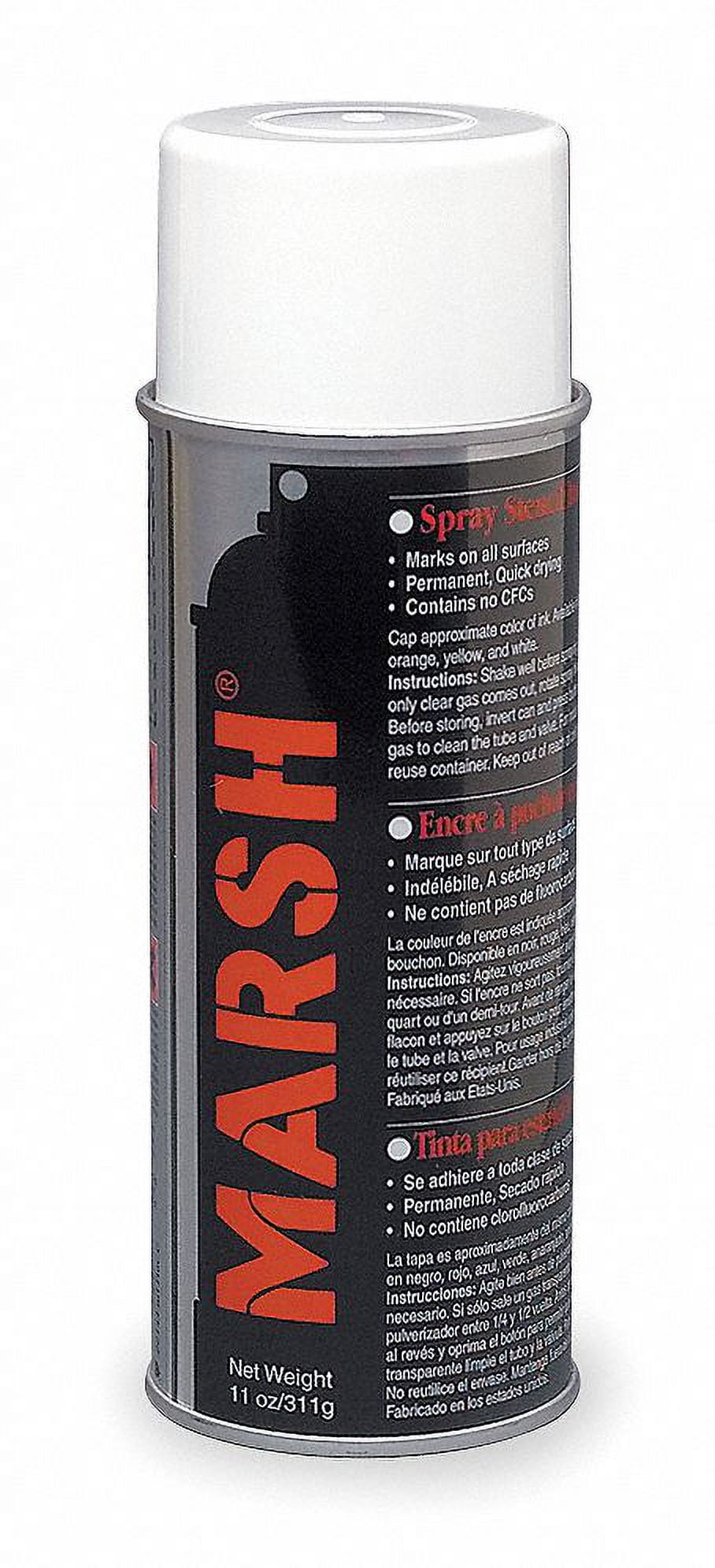 Marsh Stencil Ink,Can,White,11 oz. 30400