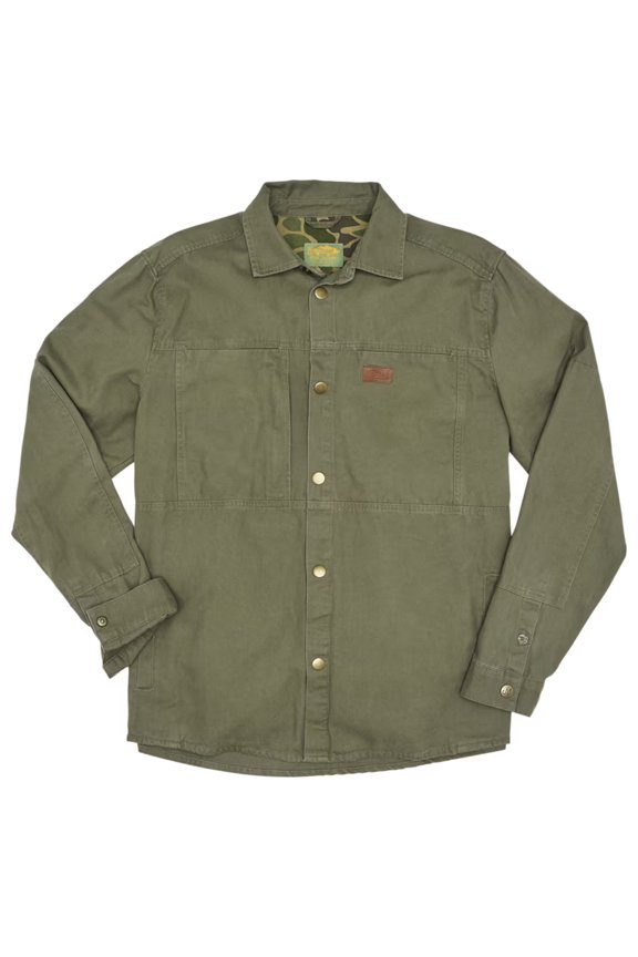 Delano Shacket Lightweight Cotton Canvas Jacket, M, Fossil Beige, Oversized Fit