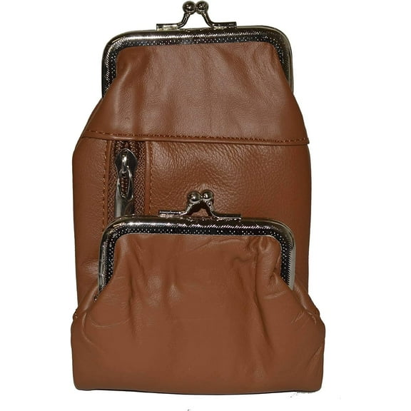 Marshal 100% Genuine Leather Cigarette and Lighter Case with Twist Clasp Tan