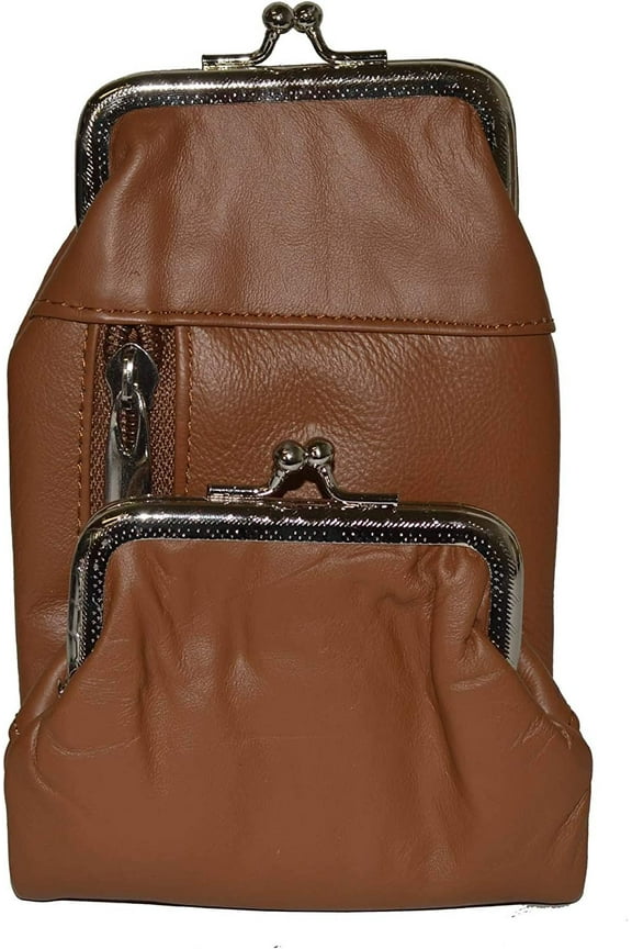 Marshal 100% Genuine Leather Cigarette and Lighter Case with Twist Clasp Tan