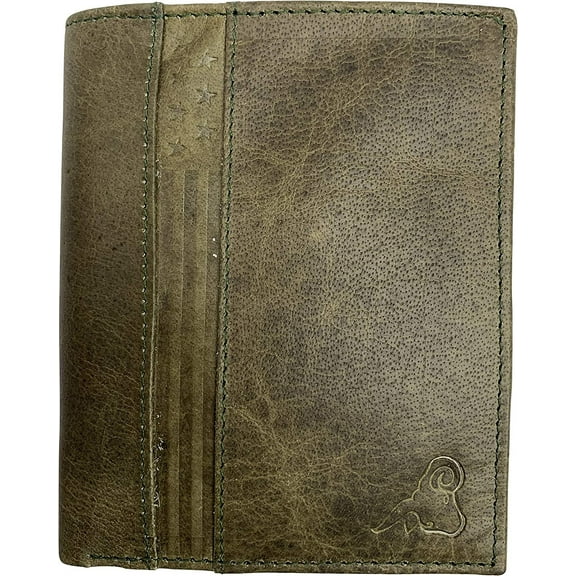 Marshal Bifold Genuine Leather RFID Blocking Wallet For Men Card Slots, 2 Bill Compartments, ID Windows, Money, Cavelio Green