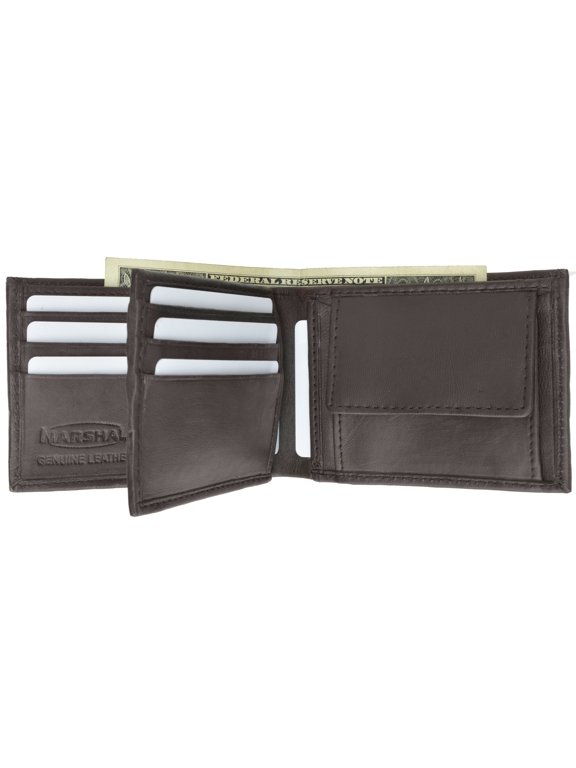 Marshal Center Flap Genuine Lambskin Soft Leather ID card Credit Card Bifold Wallet