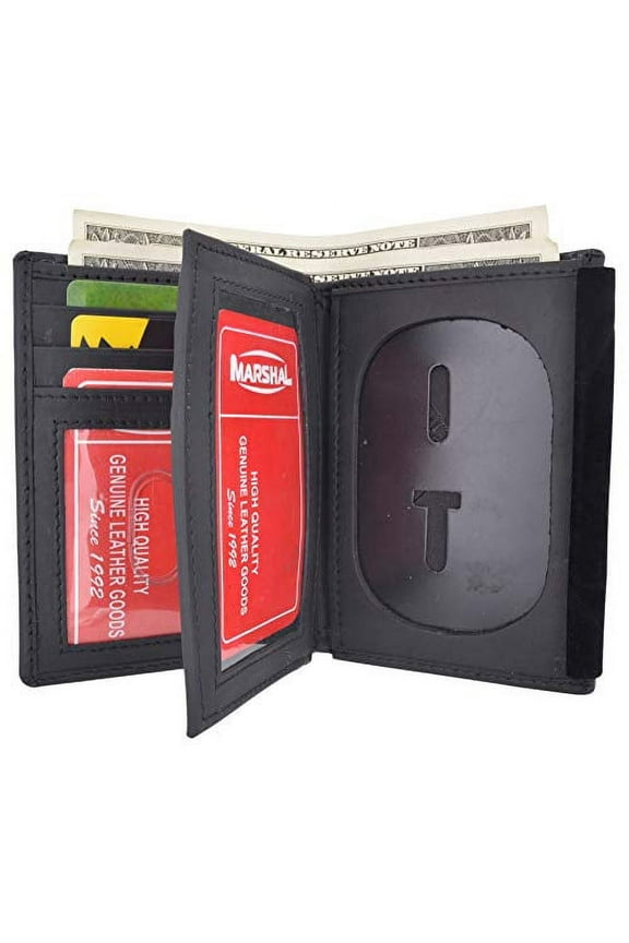 Marshal Genuine Cowhide Leather Badge RFID Wallet for Firefighters, Police etc.
