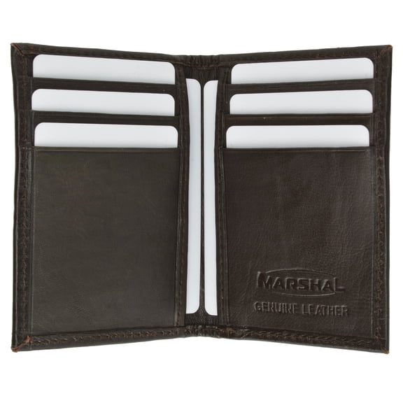 Marshal Genuine Leather Bifold Business Card and Credit Card Holder Top Load
