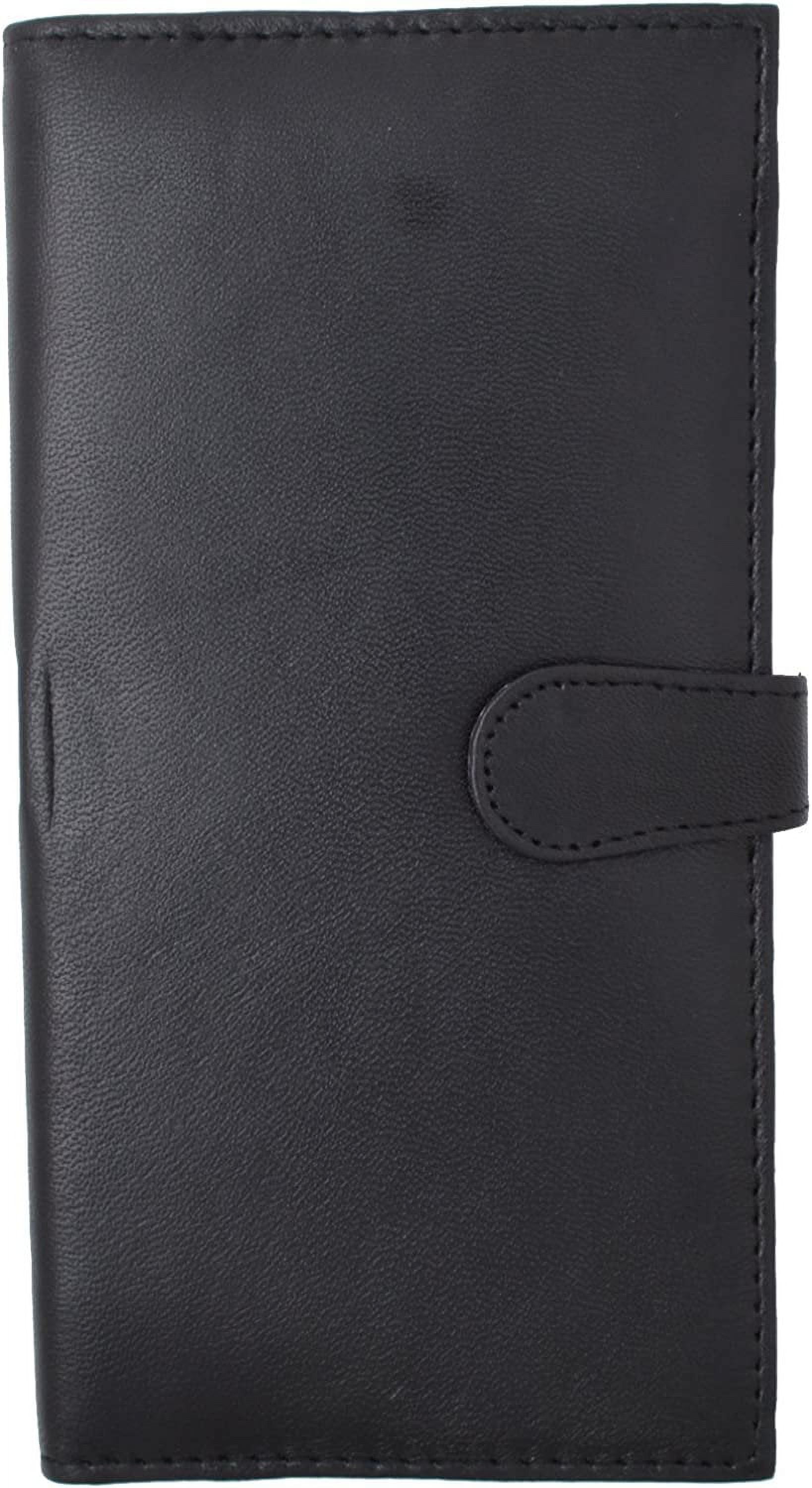 Marshal Leather Basic Checkbook Cover Case #156 Black with snap ...