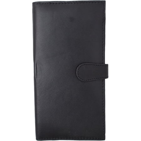 Marshal Leather Basic Checkbook Cover Case #156 Black with snap