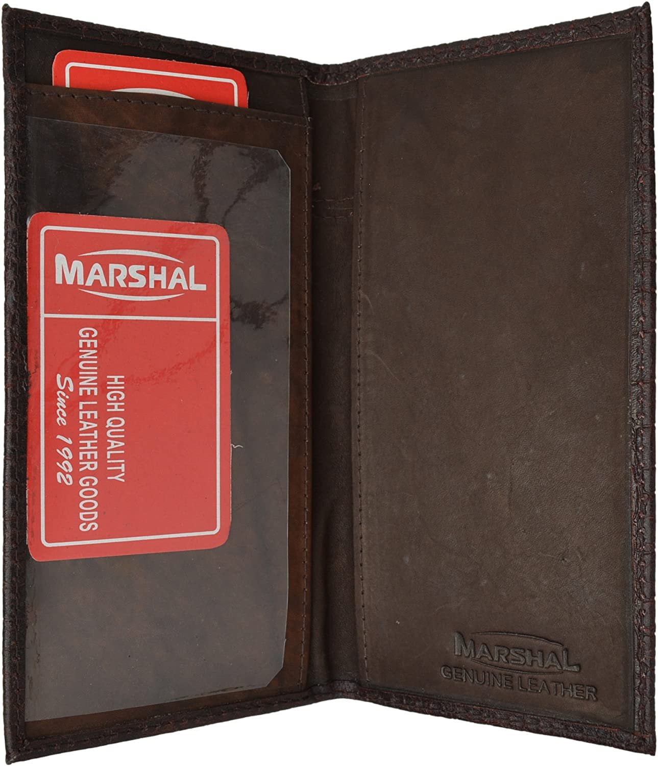 Marshal Leather Basic Checkbook Cover Case #156 Croco Brown - Walmart.com