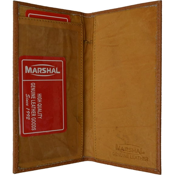 Marshal Leather Basic Checkbook Cover Case #156 Croco Tan