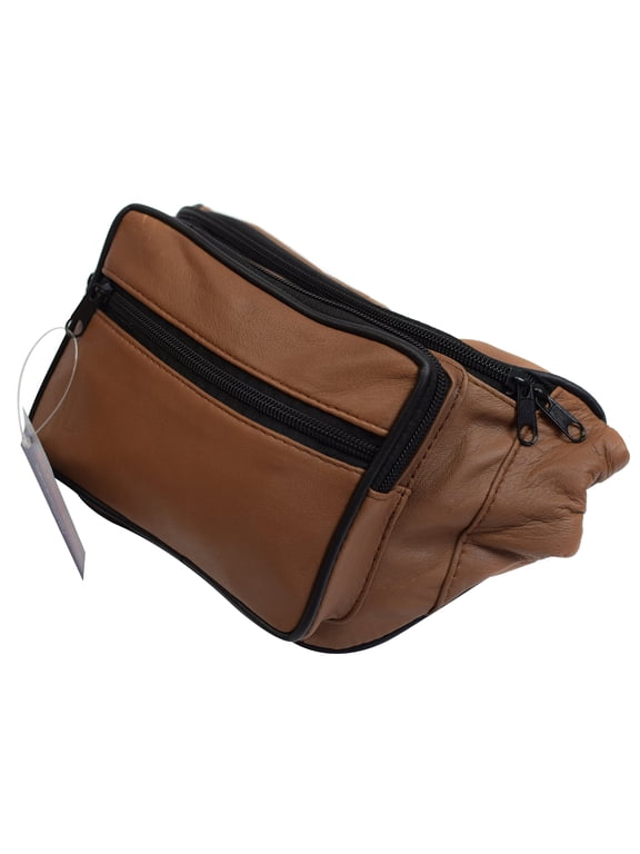 Marshal Leather Waist pack, Belt Pouch, Fanny Pack, Bumbag Light Brown