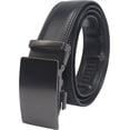 thumbnail image 1 of Marshal Men's Genuine Leather Ratchet Dress Belt With Automatic Buckle Black Buckle3, 50", 1 of 9