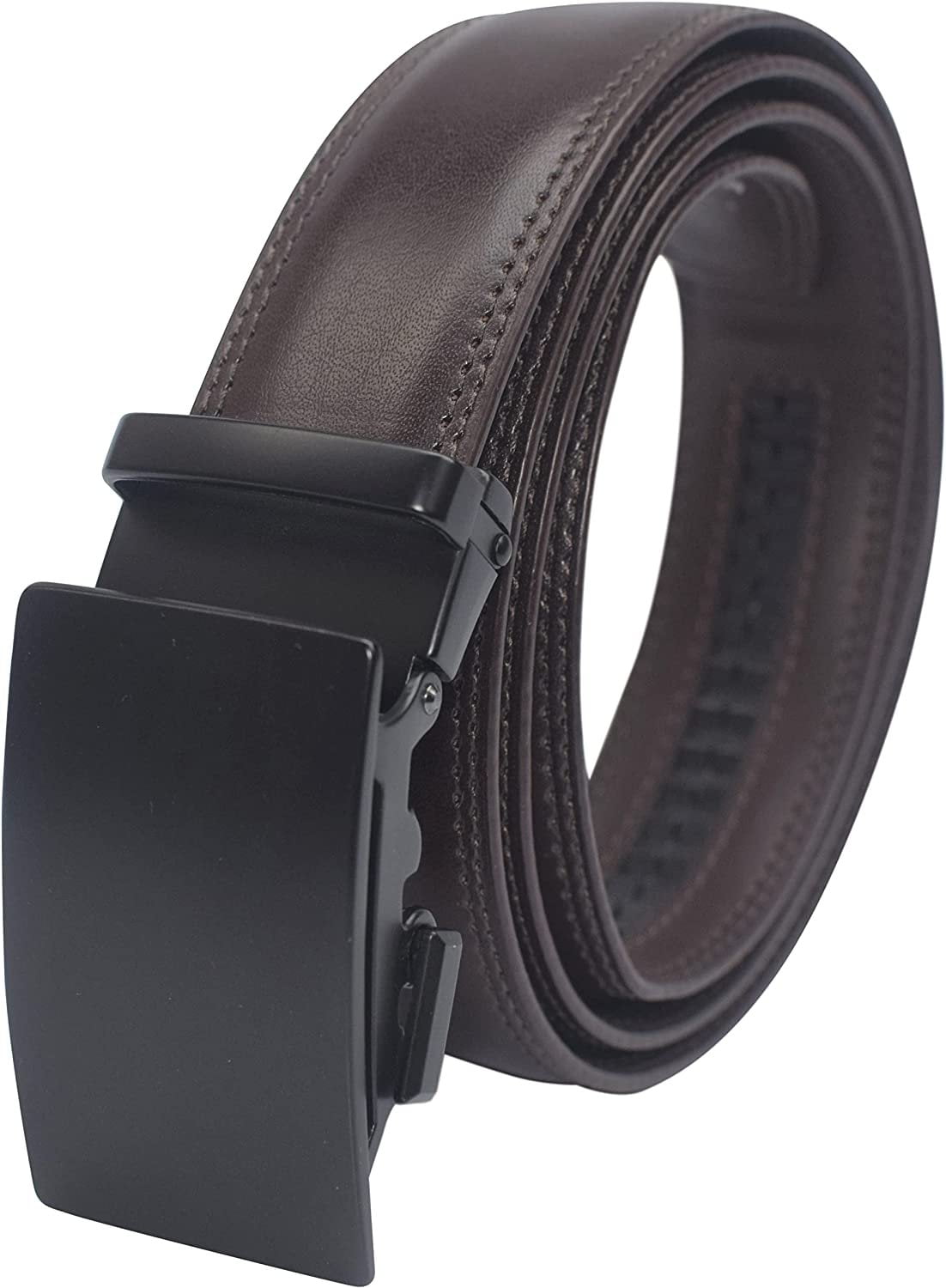 Mark Fred Men's Genuine Leather Ratchet Belt - No Hole Automatic Buckle, Adjustable Custom Fit Dress Belt - View #10