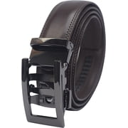Marshal Mens Genuine Leather Ratchet Dress Belt With Automatic Buckle Brown Buckle4, 52"