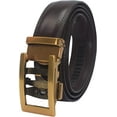 thumbnail image 1 of Marshal Men's Genuine Leather Ratchet Dress Belt With Automatic Buckle Brown Buckle7, 50", 1 of 9