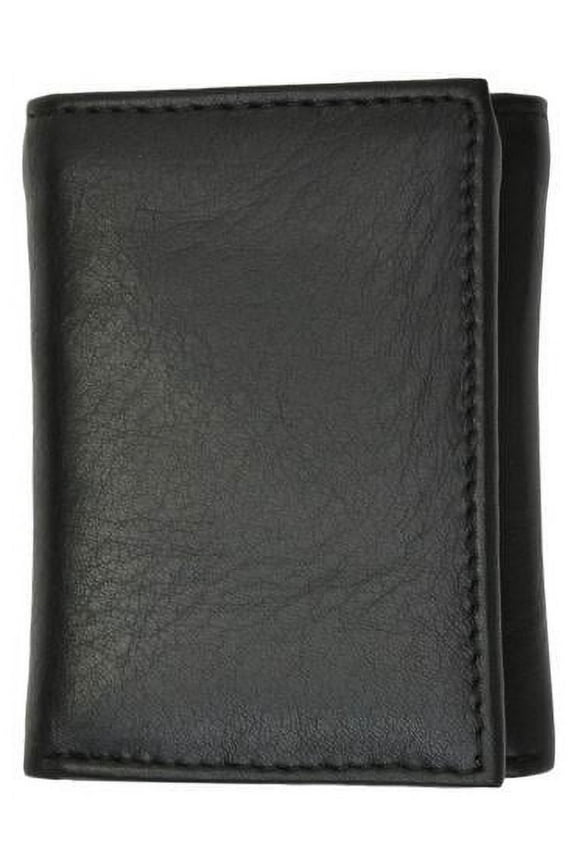 Marshal Premium Soft Leather Kids Trifold Wallet, Black