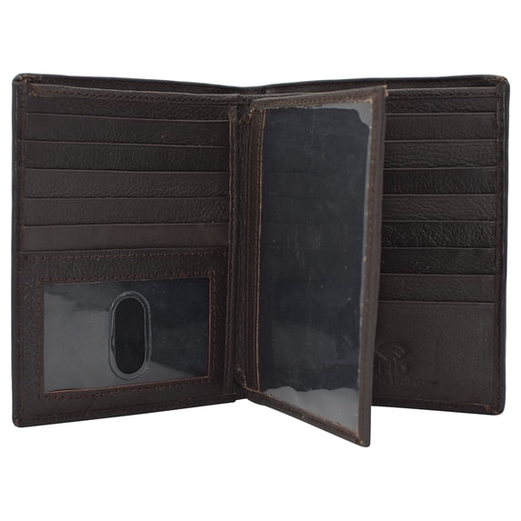 Marshal RFID Blocking Bifold Hipster Multi Credit Card ID Holder Wallet Premium Leather Brown