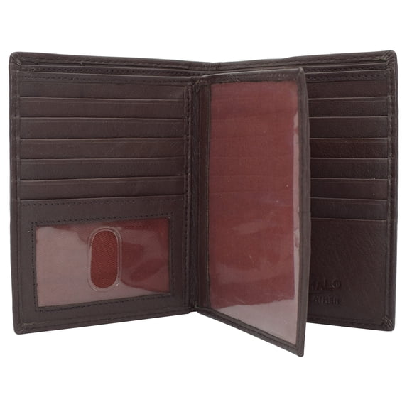 Marshal RFID Blocking Bifold Hipster Multi Credit Card ID Holder Wallet Premium Leather Burgundy