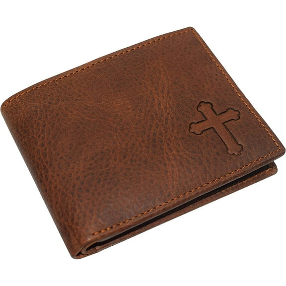 Marshal RFID Blocking Cross Genuine Leather Bifold Trifold Wallet for Men Bifold
