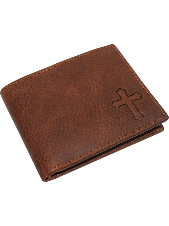Marshal RFID Blocking Cross Genuine Leather Bifold Trifold Wallet for Men Bifold