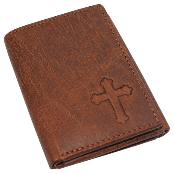 Marshal RFID Blocking Cross Genuine Leather Bifold Trifold Wallet for Men Trifold