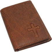 Marshal RFID Blocking Cross Genuine Leather Bifold Trifold Wallet for Men Trifold
