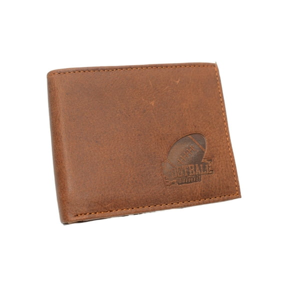 Marshal RFID Blocking Football Genuine Leather Bifold Trifold Wallet for Men Super Bowl Bifold