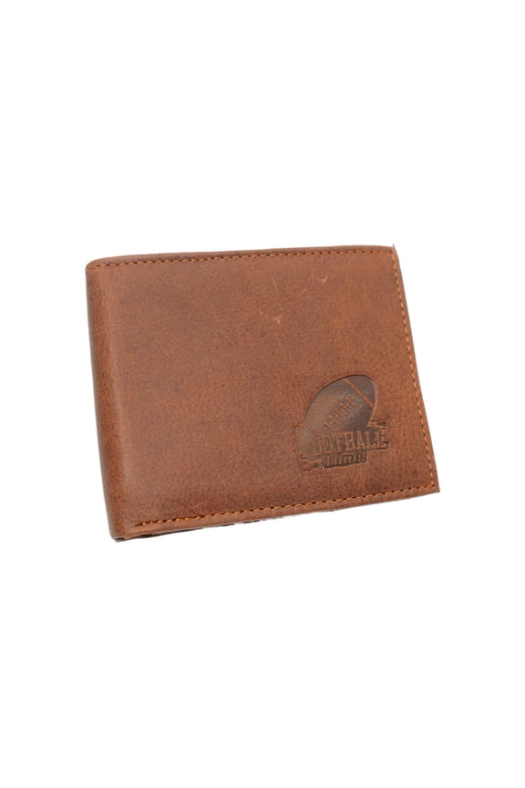 Marshal RFID Blocking Football Genuine Leather Bifold Trifold Wallet for Men Super Bowl Bifold