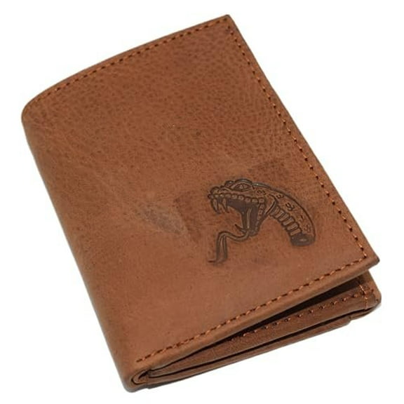 Marshal RFID Blocking Snake Genuine Leather Bifold Trifold Cobra Wallet for Men Trifold