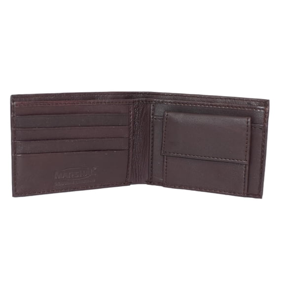 Marshal Soft Leather Kids Slim Thin Coin Pouch Bifold Wallet Burgundy