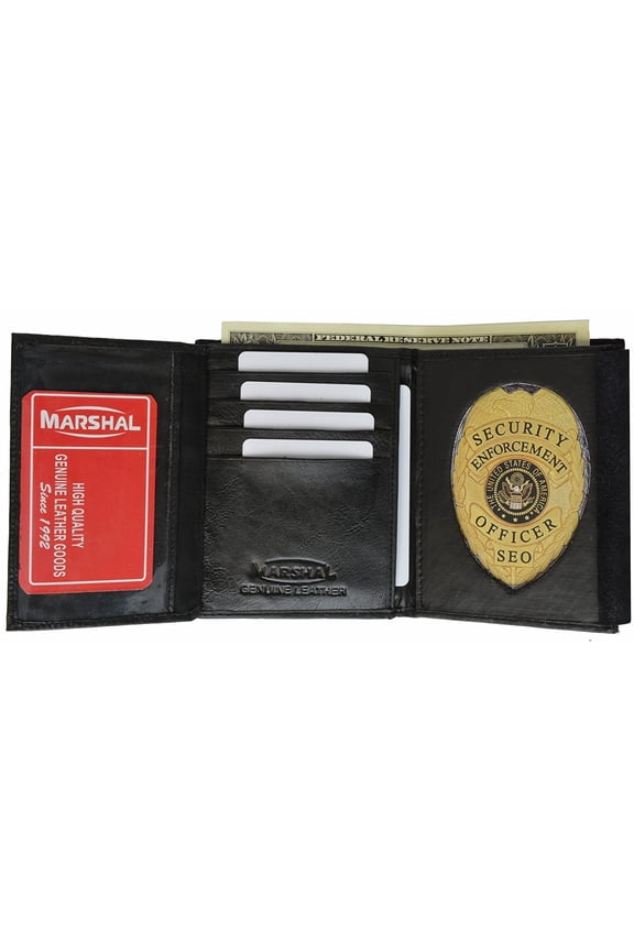Marshal Tri Fold Police Wallet with Oval Badge Holder