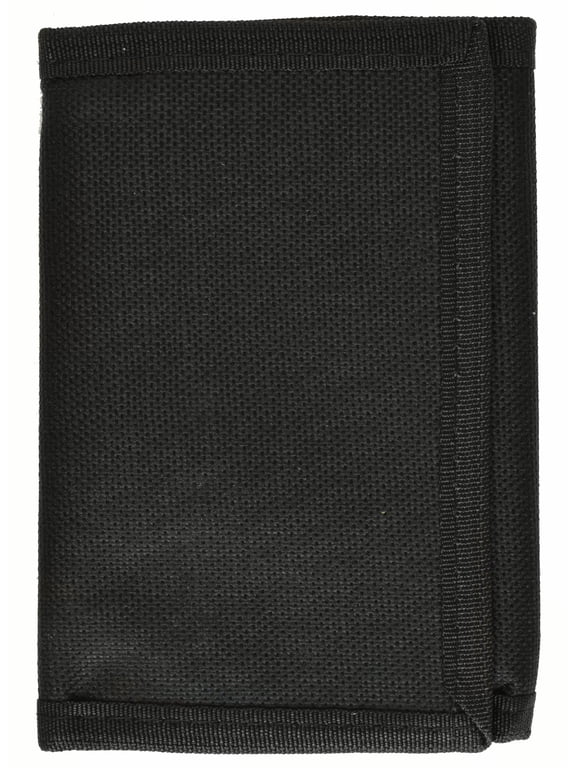 Boys Slim Trifold Kids Nylon Wallet, Black