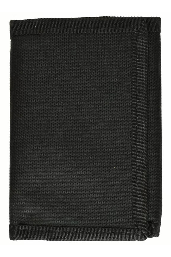 Boys Slim Trifold Kids Nylon Wallet, Black