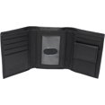 thumbnail image 1 of MARSHAL Kids Slim Compact ID and Coin Pocket Genuine Leather Trifold Wallet for Boys Black, 1 of 7